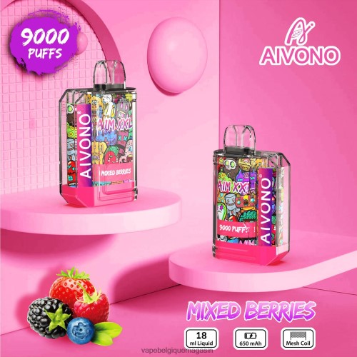 Vape Belgique - Aivono AIM XXL Autocollant bouche 9000 transparent HZ2D651 baies mélangées