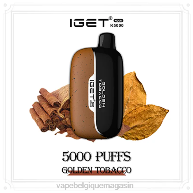 Vape Belgique - IGET Moon k5000 6B0N1 tabac doré