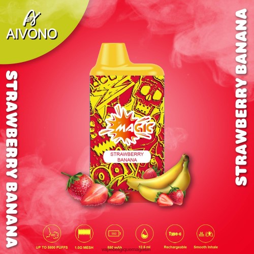 Vape Jetable - Aivono AIM MAGIC cigarette de boîte de 5800 bouches HZ2D693 fraise banane