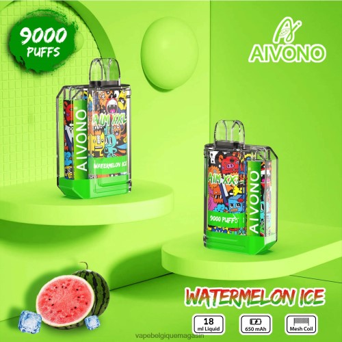 Vape Jetable - Aivono AIM XXL Autocollant bouche 9000 transparent HZ2D648 glace à la pastèque