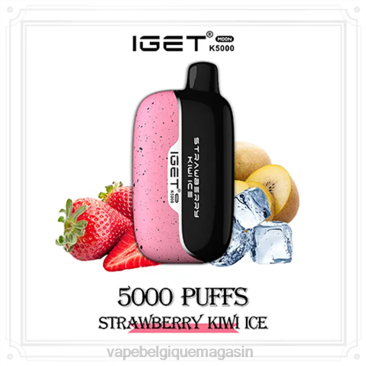 Vape Jetable - IGET Moon k5000 6B0N18 glace fraise kiwi