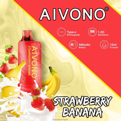 Vape Shop Bruxelles - Aivono AIM GUN 7000 HZ2D6107 fraise banane