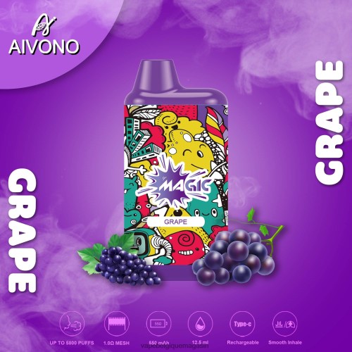 Vape Shop Bruxelles - Aivono AIM MAGIC cigarette de boîte de 5800 bouches HZ2D692 raisin