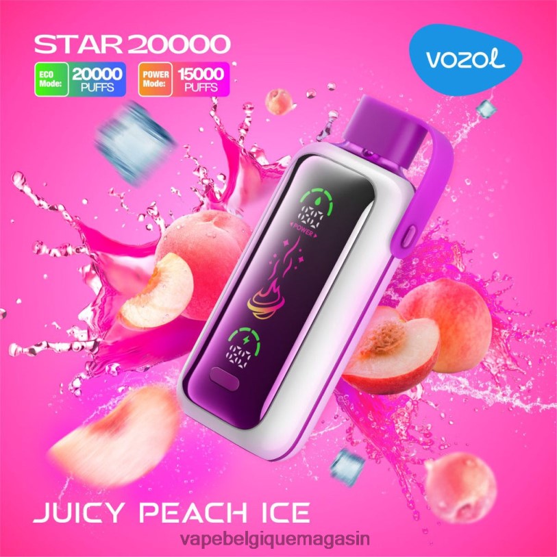 Eliquide Belgique - VOZOL STAR 20000 8R26J10 glace à la pêche juteuse
