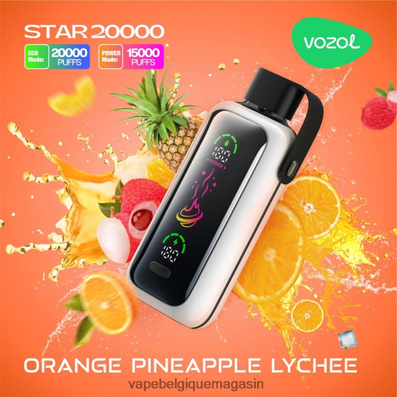 Eliquide Belgique - VOZOL STAR 20000 8R26J15 litchi orange ananas