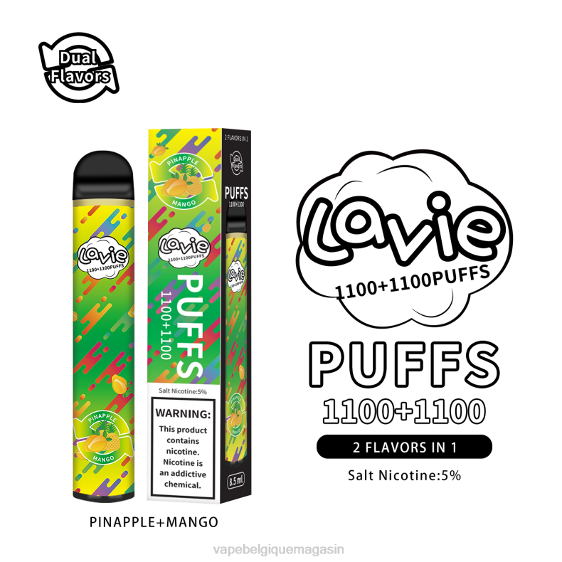 Vape Belgique - LAVIE BAR Switch 2200 bouffées ananas/mangue D2F2296