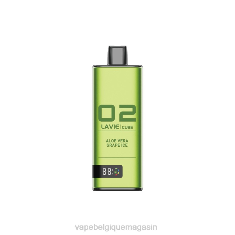 Vape Belgique - LAVIE Cube 20000 bouffées glace au raisin à l'aloe vera D2F236
