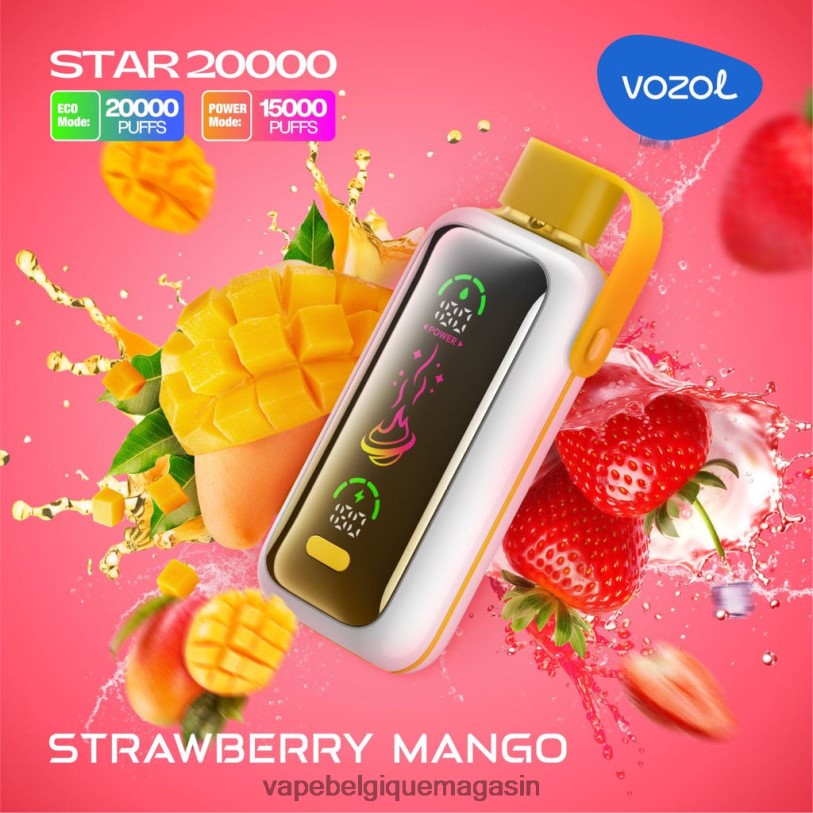 Vape Belgique - VOZOL STAR 20000 8R26J1 mangue fraise