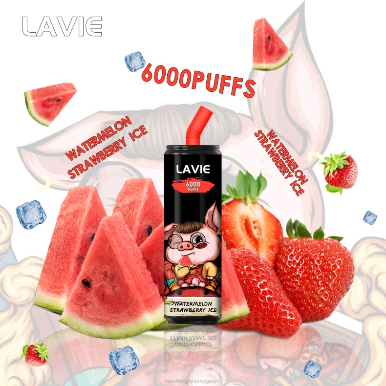 Vape Shop Bruxelles - LAVIE Coke BAR 6000 bouffées glace à la pastèque et aux fraises D2F2267